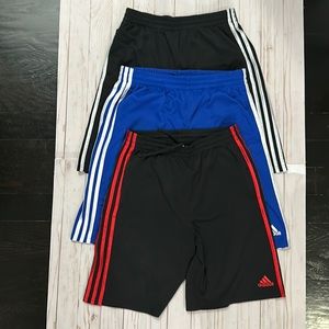 ADIDAS - 3 pairs of XL boys shorts with drawstring waist and pockets